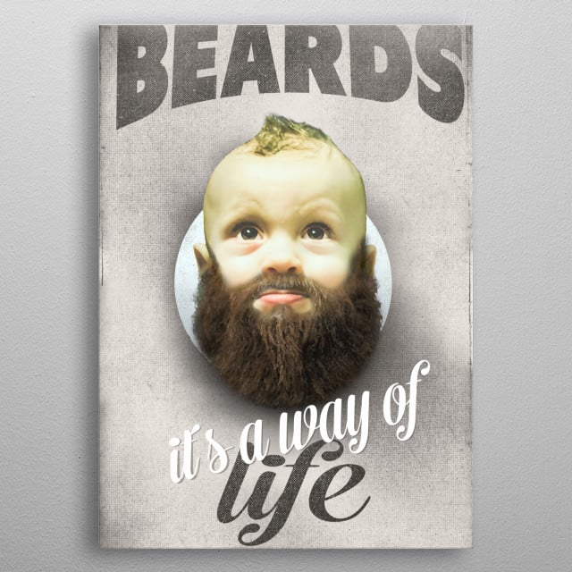 beard boy metal poster
