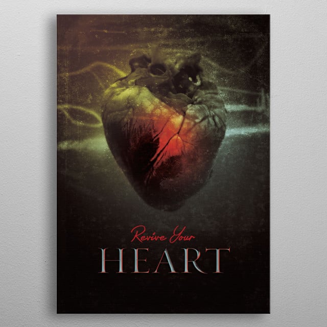 Revive your heart inspired by... Inspirational Poster Print metal