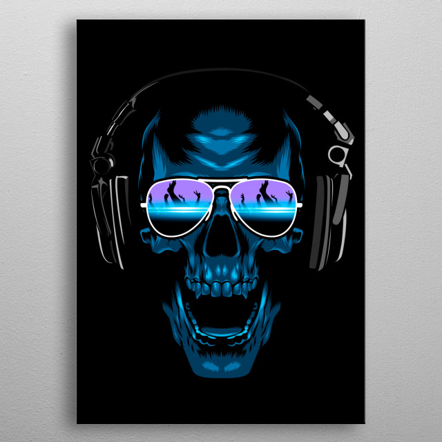 DJ Skull  by Alberto Perez metal posters Displate