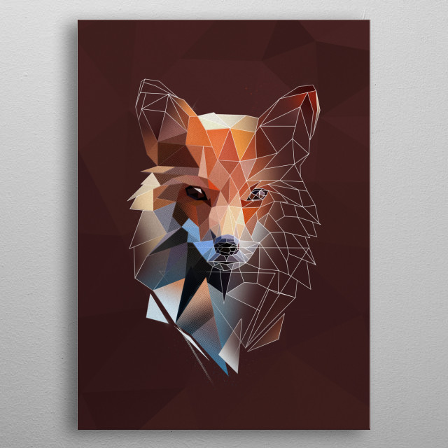 Fox Sketch Nature Poster Print Metal Posters Displate