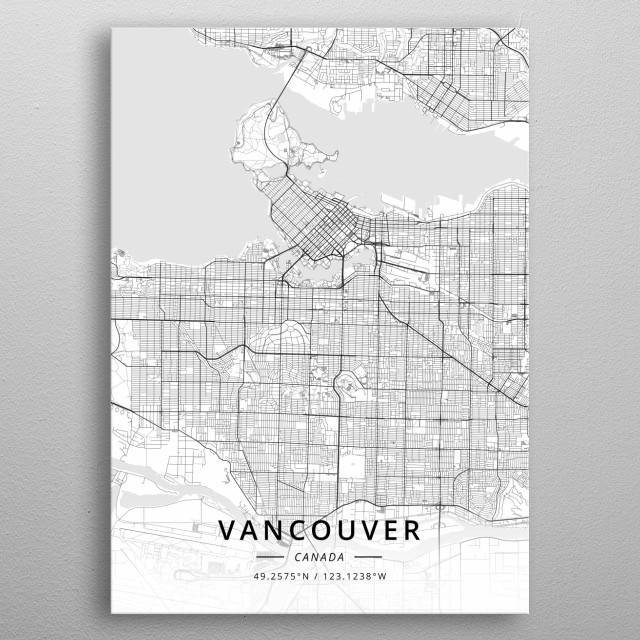 Vancouver, Canada by DesignerMap Art | metal posters - Displate