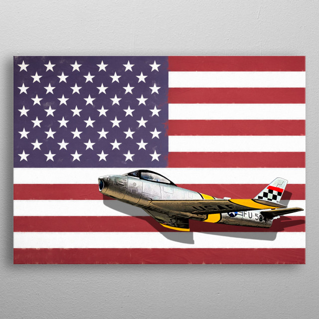 North American F86 Sabre By Pitmatic Metal Posters Displate - 