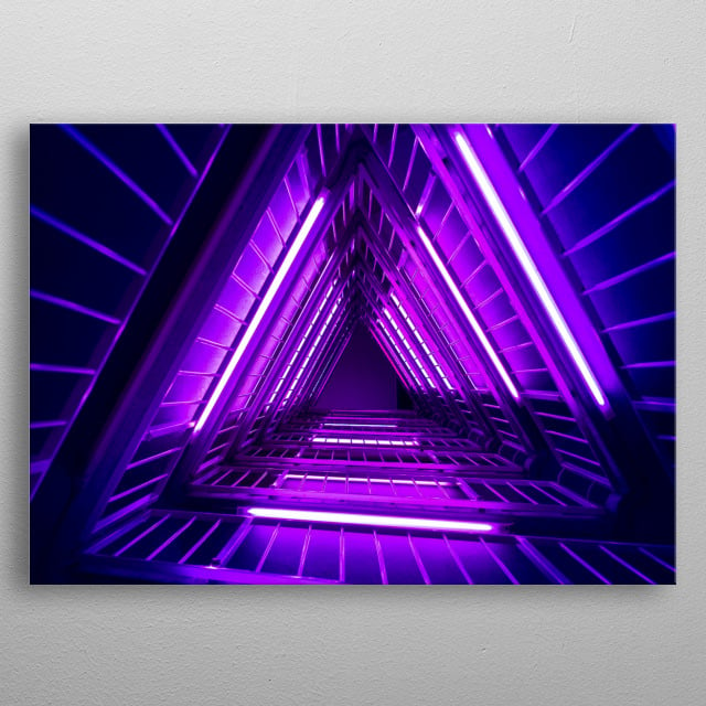 Download Purple Neon Lights Landscapes Poster Print | metal posters ...