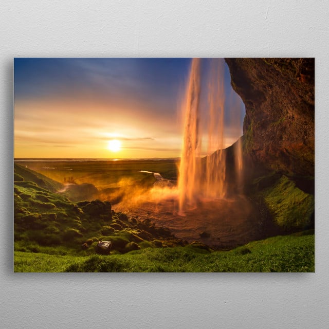 Iceland Sunset Travel Poster Print 