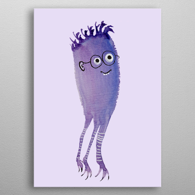 Funny Monster Nerd Glasses Cute Poster Print Metal Posters