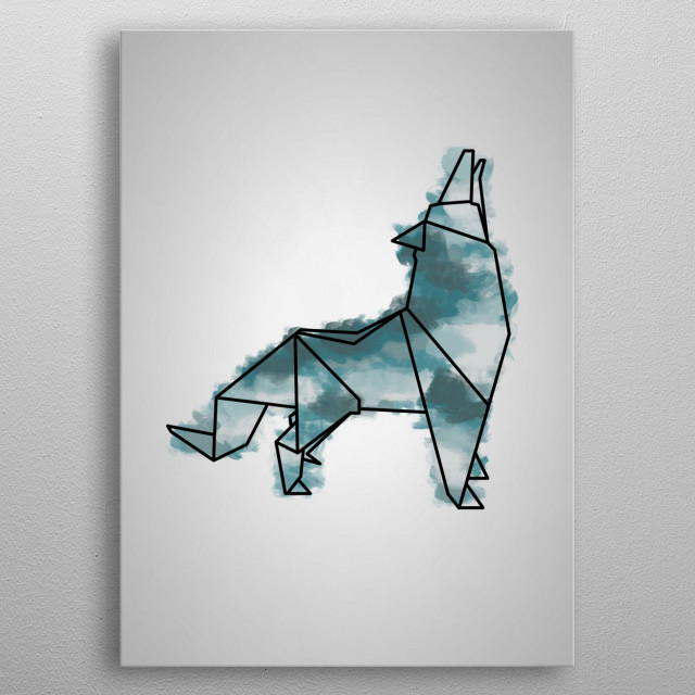 Origami Wolf Animals Poster Print Metal Posters Displate