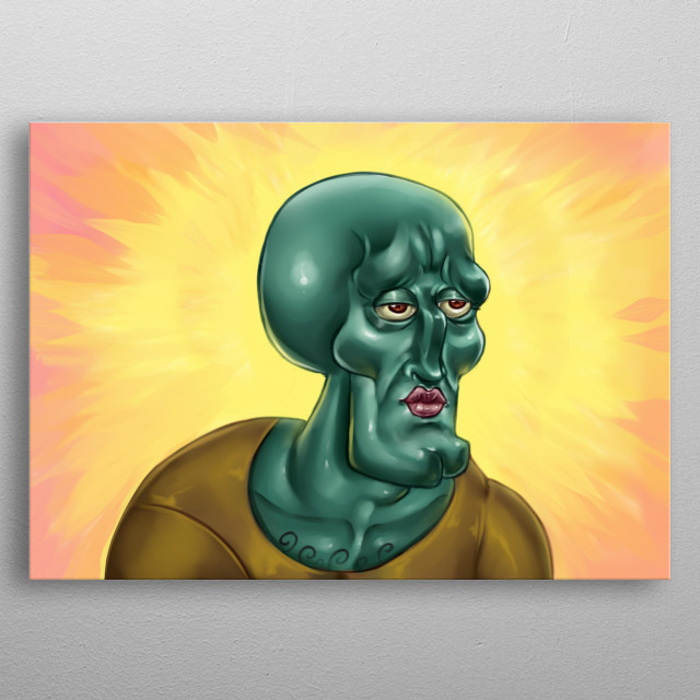 Handsome Squidward Cartoons Poster Print Metal Posters