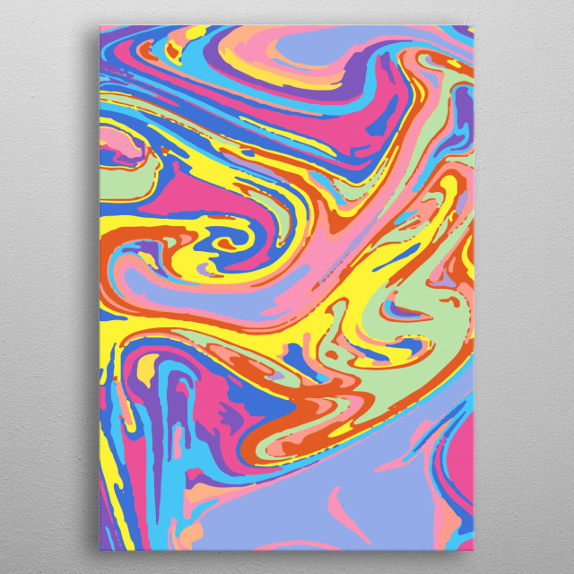 Abstract Ice Cream Color Pop Art Poster Print Metal