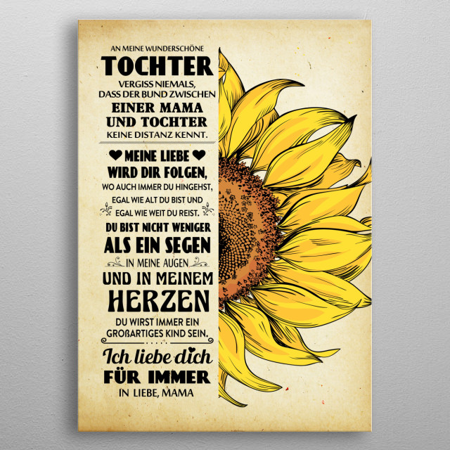 Sunflower Poster Text Art Poster Print Metal Posters