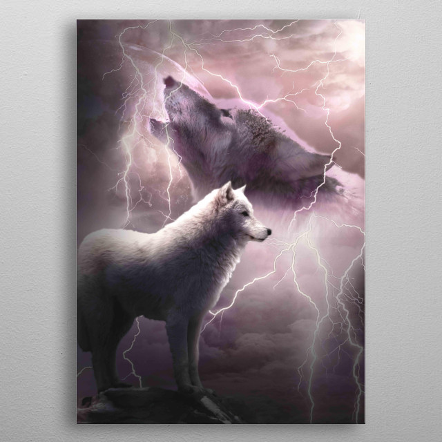 Lightning Wolf By Random Galaxy Metal Posters Displate