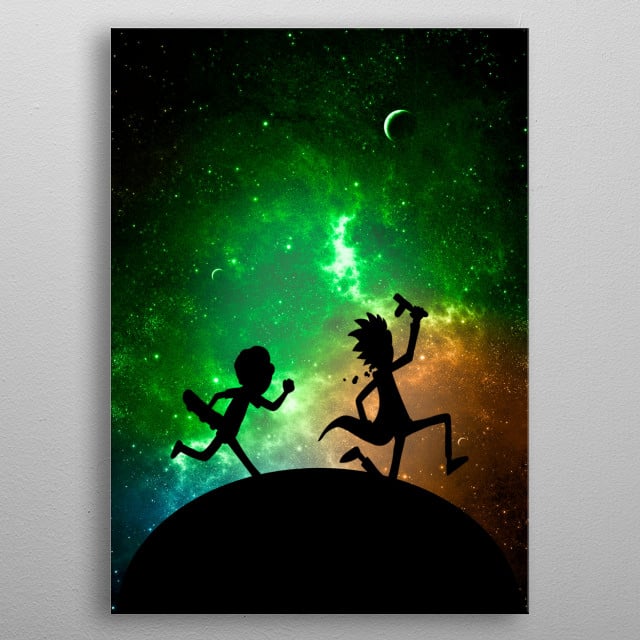 Rick And Morty Galaxy Space Poster Print Metal Posters Displate