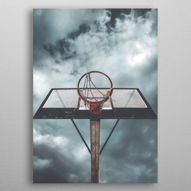 Basketball Hoop Clouds Sport Poster Print Metal Posters