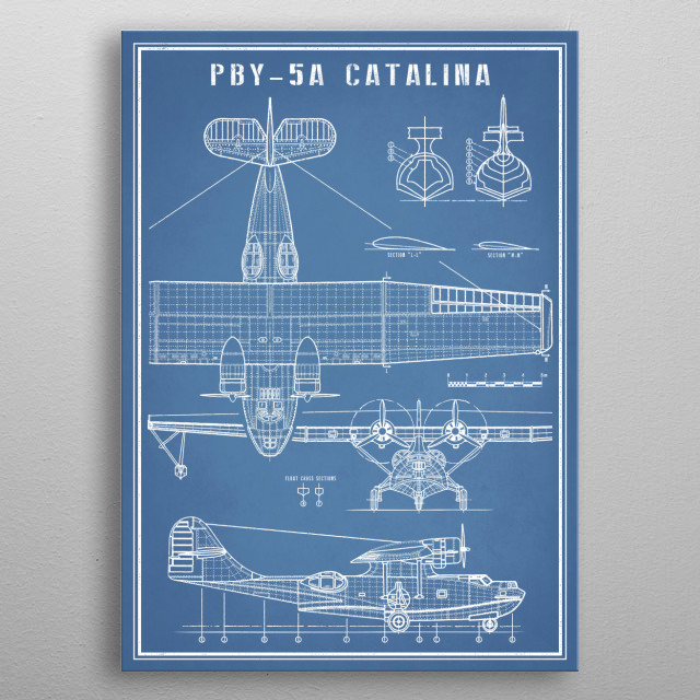 Pby Catalina Navy Seaplane Planes Poster Print Metal