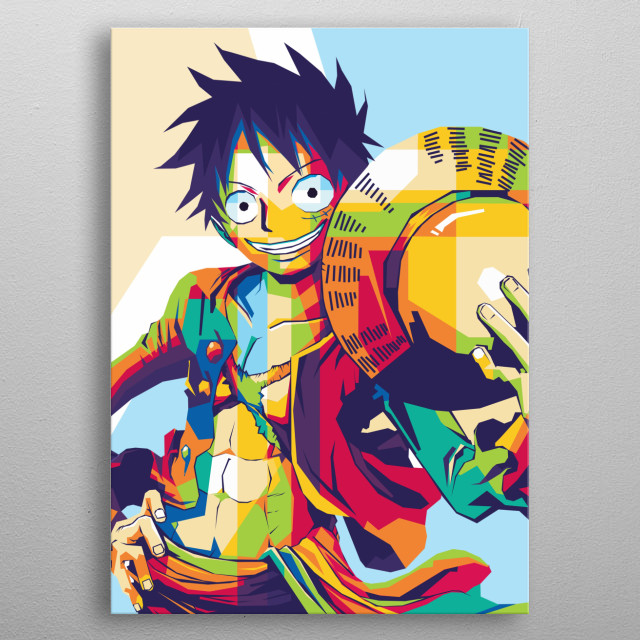 Luffy Fanart Pop Art Style Anime Manga Poster Print Metal