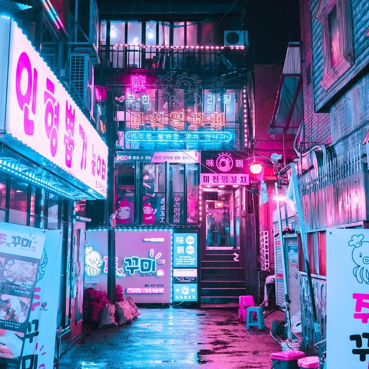 Steve Roe's cyberpunk Seoul - Displate Blog